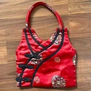 Elegant Red Women's Handled Bag